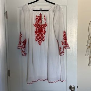 Embroidered tunic dress
